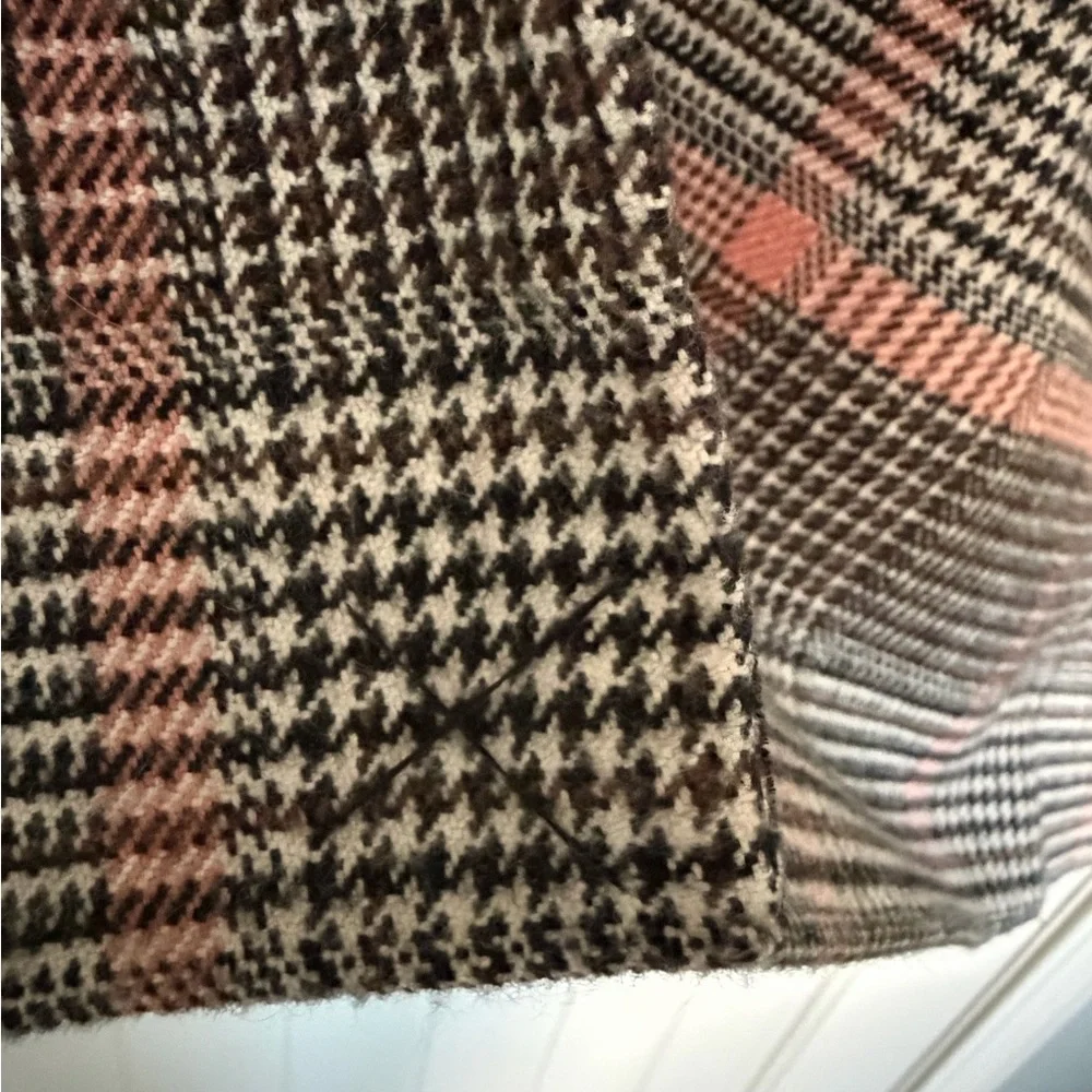 Free People Plaid Vest with Black Velvet Trim Velvet Lining